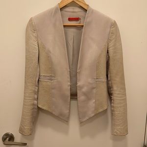 Alice and Olivia neutral leather coat